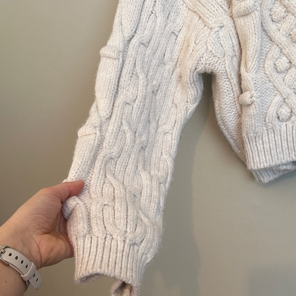 Zara Off-White Chunky Knit Cardigan - Picture 5 of 7